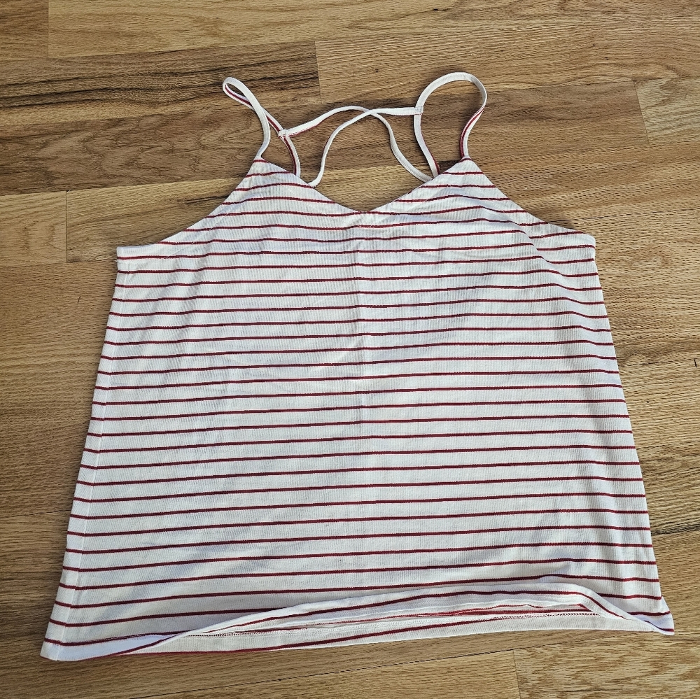 Universal Thread Red and White Stripped Tank Top Size Large